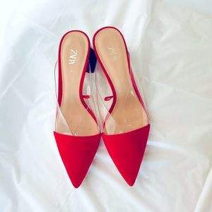 Zara Vinyl Mules. Size 36 (us size 5.5)